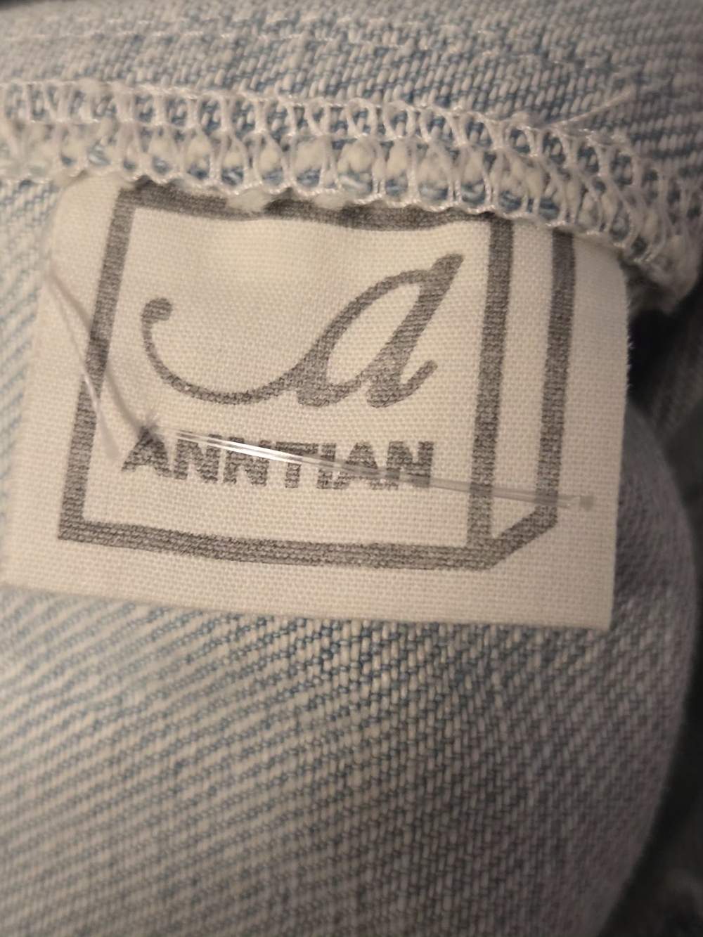 ANNTIAN High-Rise Light Wash Wide Leg Jeans with Self-Tie Belt - Light Blue Sz M - Picture 9 of 10